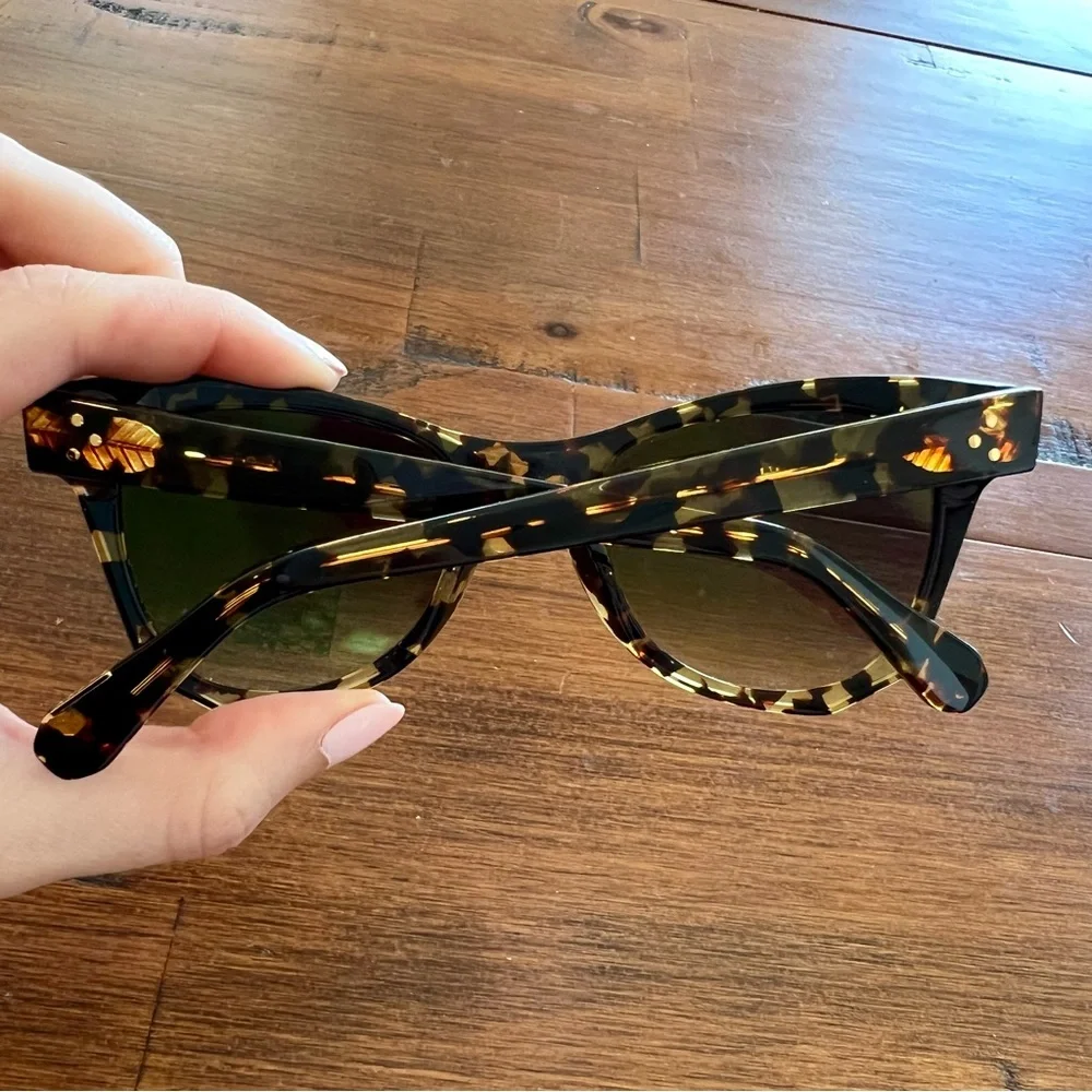 KREWE Tortoiseshell Cat Eye Sunglasses with Dark Green Gradient Lenses